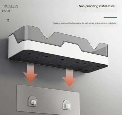 Bathroom Wall-Mounted Storage Rack with Suction Cups